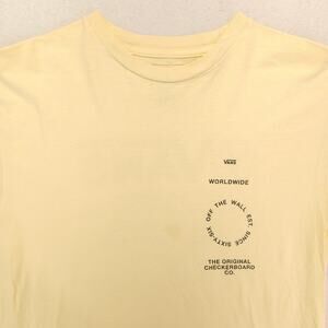 Vans Off the Wall Casual Crew Neck Graphic Shirt Mens Size Medium M Yellow